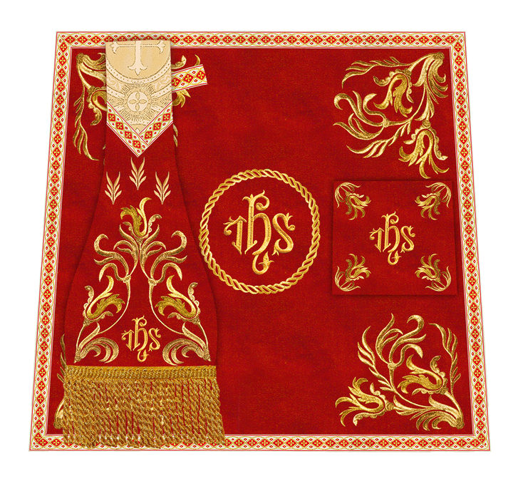 Roman Chasuble Vestment With Woven Braids and Trims