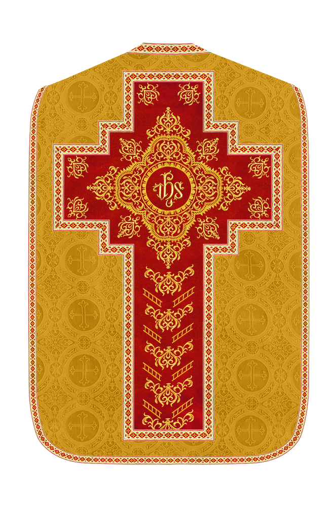 Traditional Fiddleback Vestment With Motifs and Trims