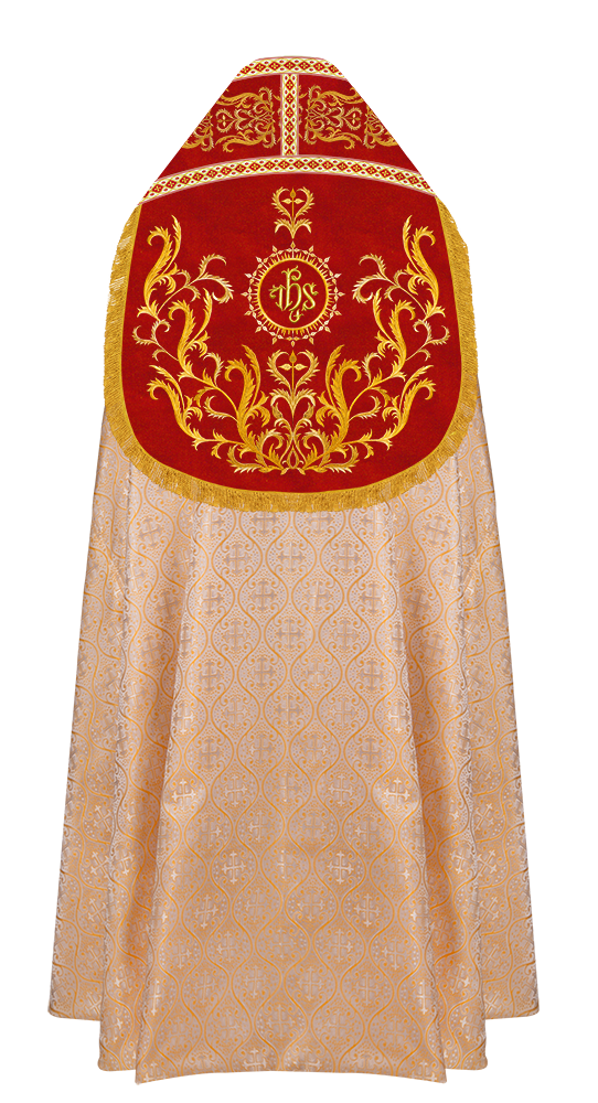 Roman Cope Vestment with Braid Embroidered Orphrey