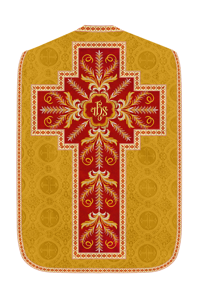 Roman Chasuble Vestment With Detailed Orphrey