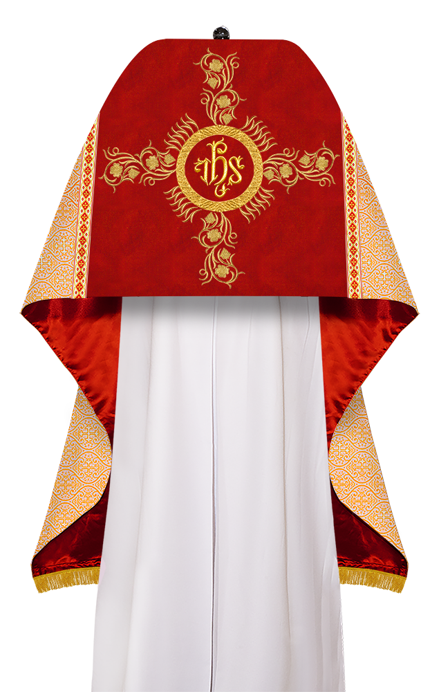 Humeral Veil Vestment with Grapes Embroidered Trims