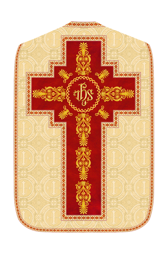 Roman Chasuble Vestments Adorned With Trims