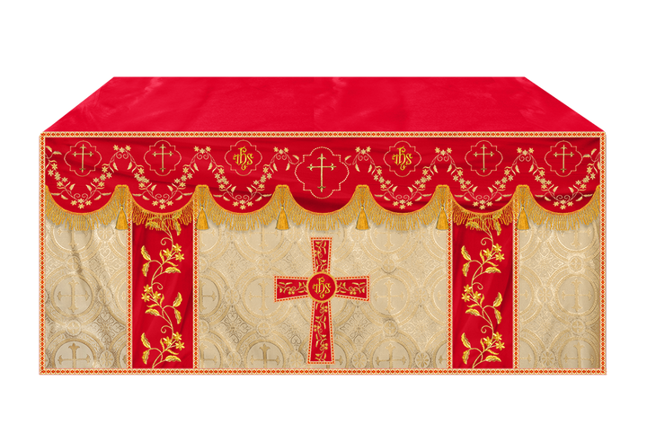 Altar Table Cloth With Floral Embroidery trims