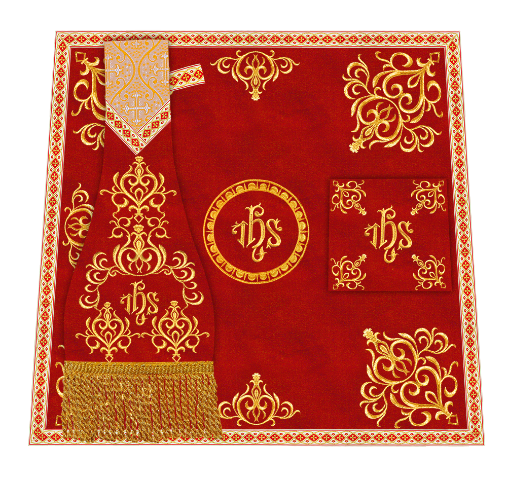 Traditional Fiddleback Vestment With Motifs and Trims