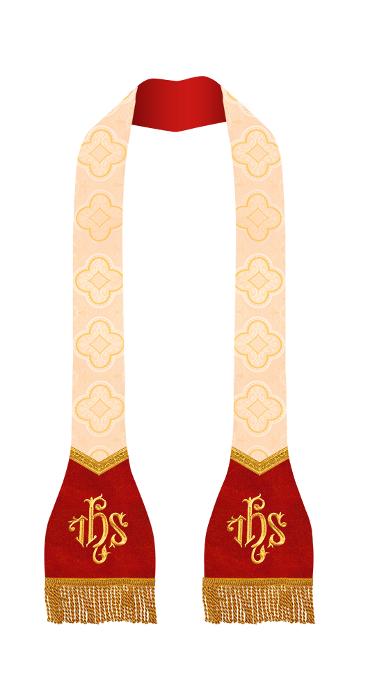 Spiritual Roman Stole with Embroidered Motif