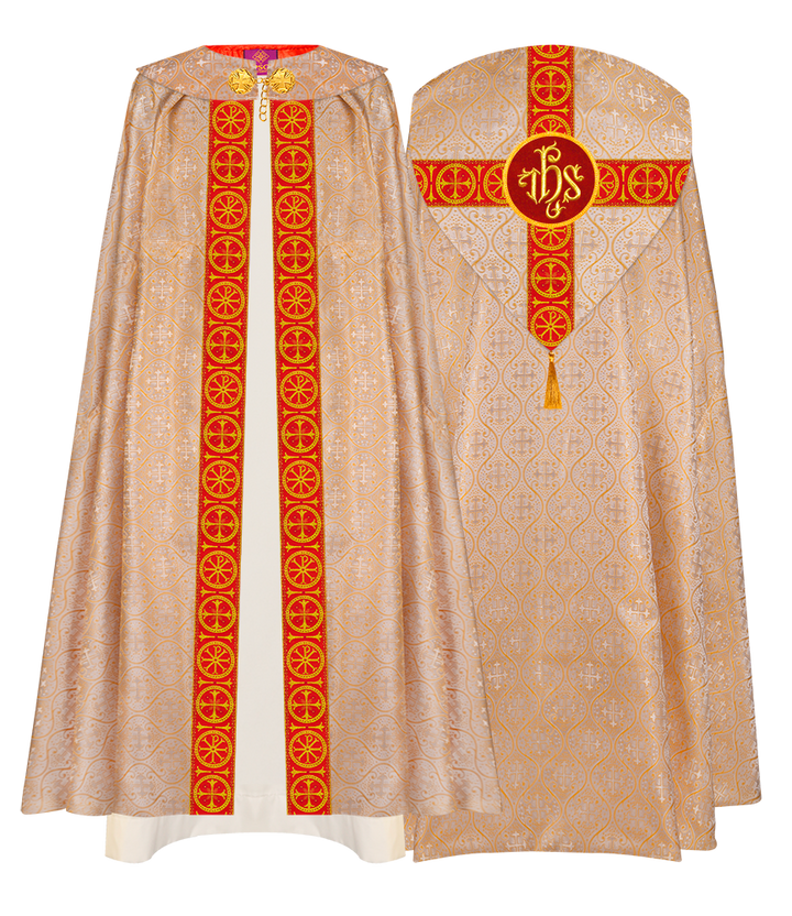 Gothic Cope Vestment with Cross Type Braided Motif