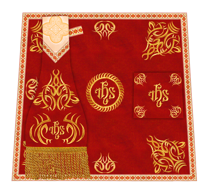 Borromean Chasuble Vestment With Braided Orphrey and Trims