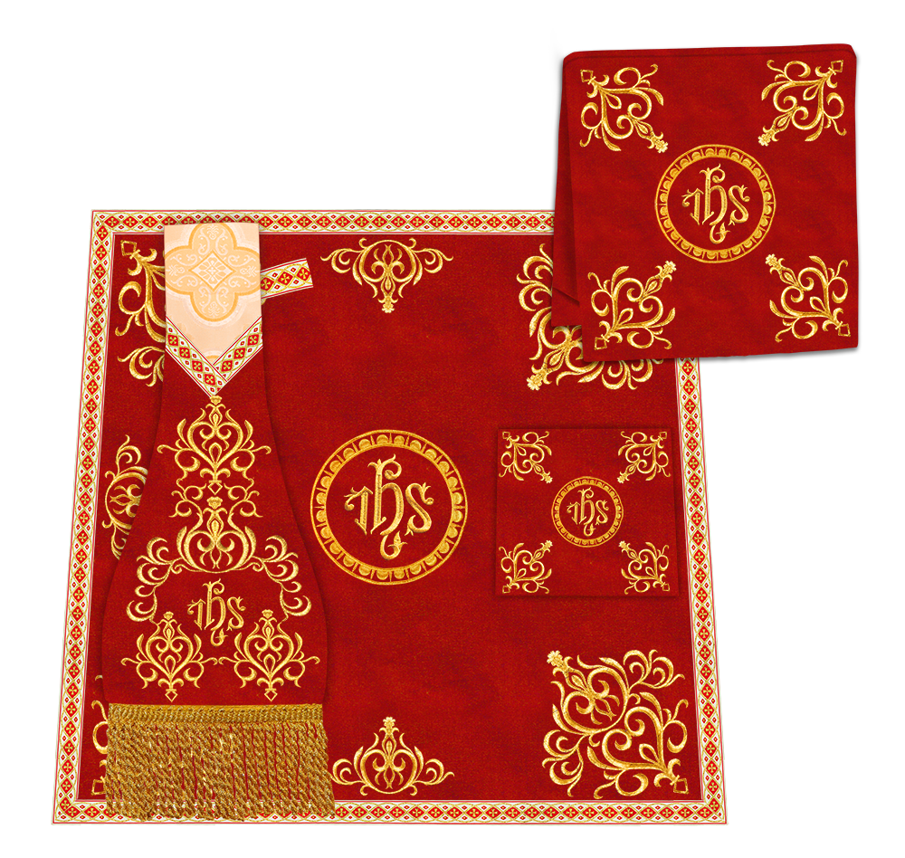 Gothic Chasuble Vestments With Adorned Orphrey And Trims