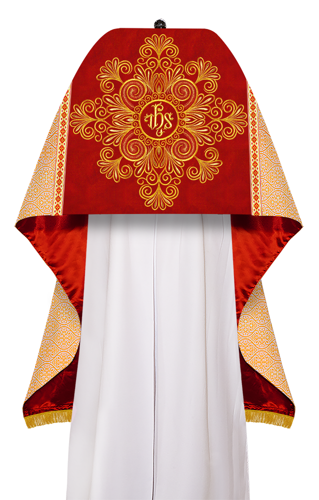 Humeral Veil Vestment with Braided Embroidery and Trims