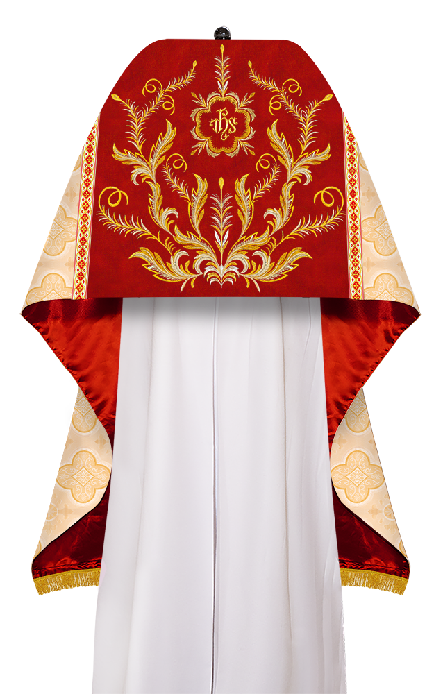 Humeral Veil Vestment with Ornate Embroidery Motif