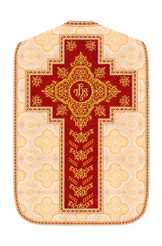 Traditional Fiddleback Vestment With Motifs and Trims