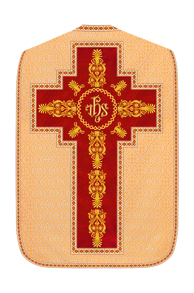 Roman Chasuble Vestments Adorned With Trims