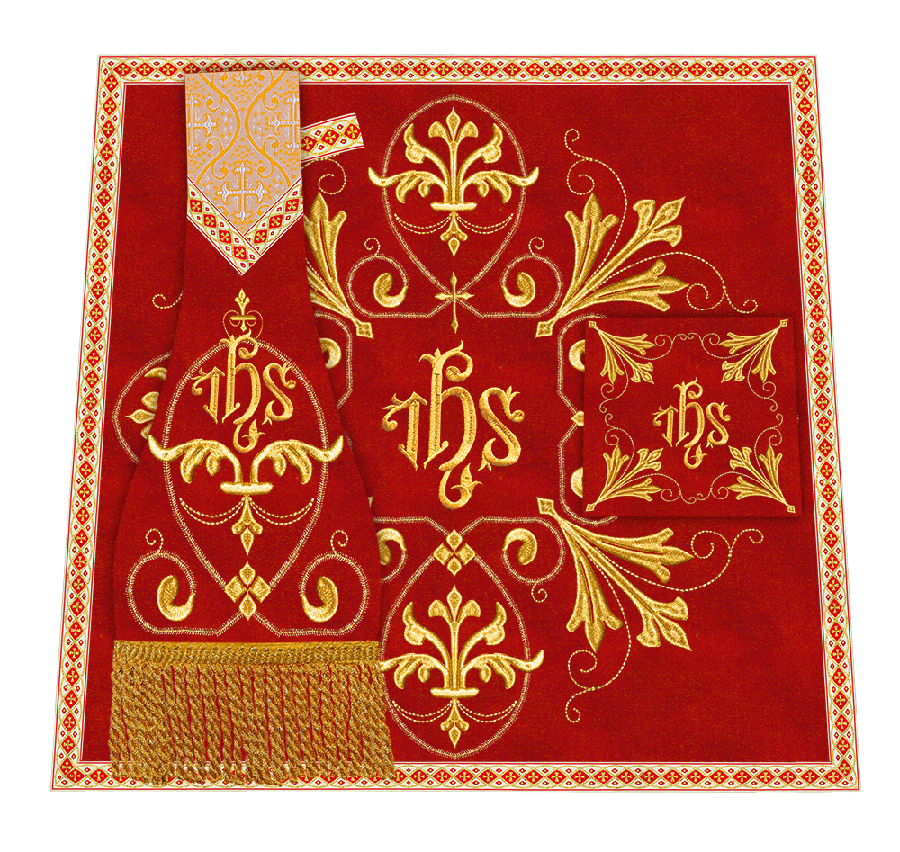 Roman Chasuble Vestment Enhanced With Orphrey and Trims