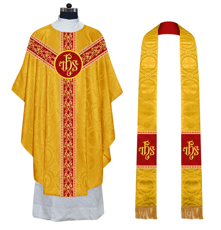 Gothic Chasuble Vestments with embroidery and trims