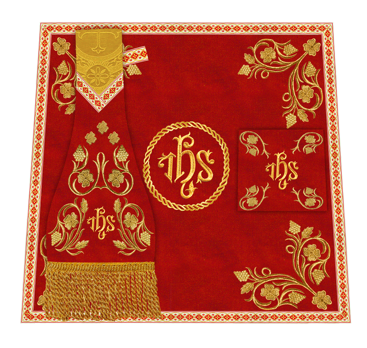 Roman Chasuble Vestment With Grapes Embroidery and Trims