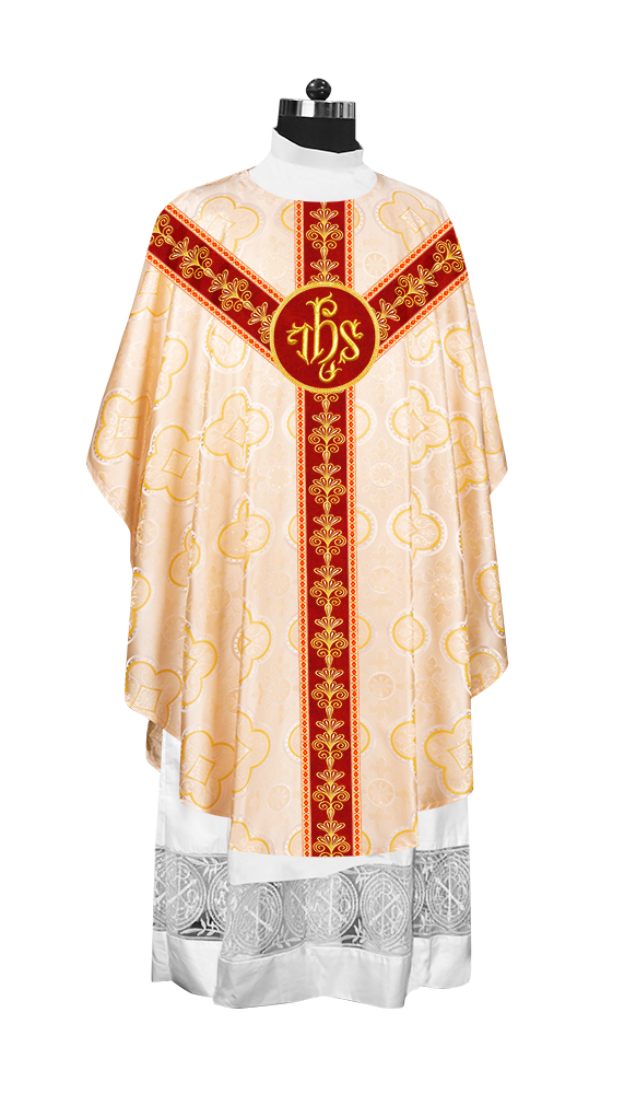 Gothic Chasuble Vestments With  Liturgical Motifs and Trims