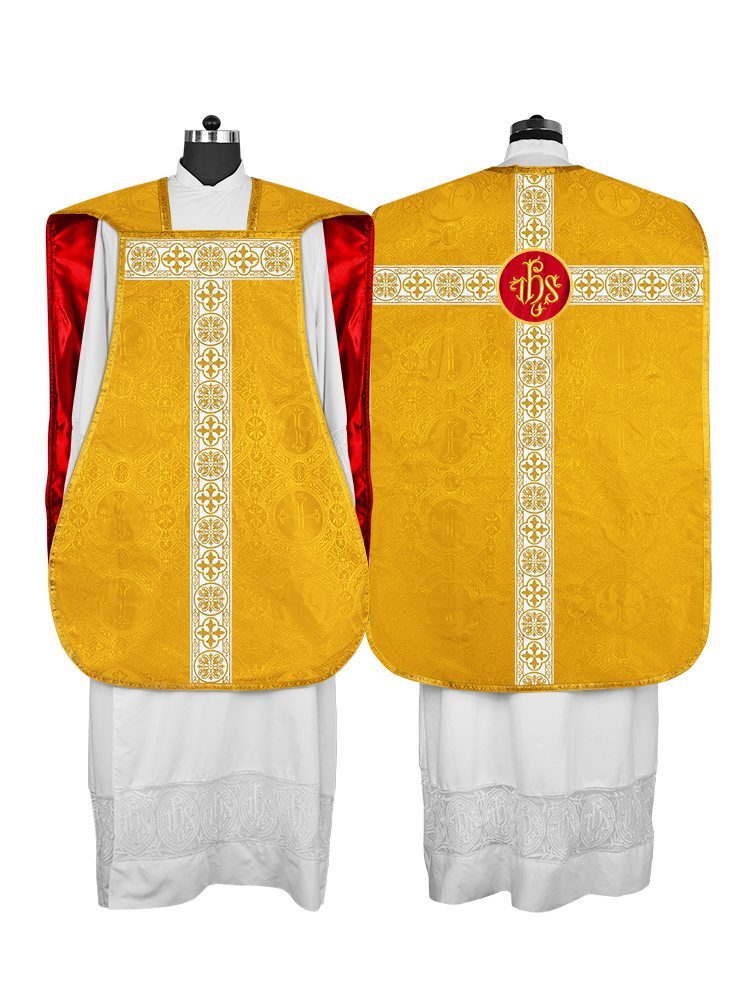 Casulla católica romana con motivo espiritual 