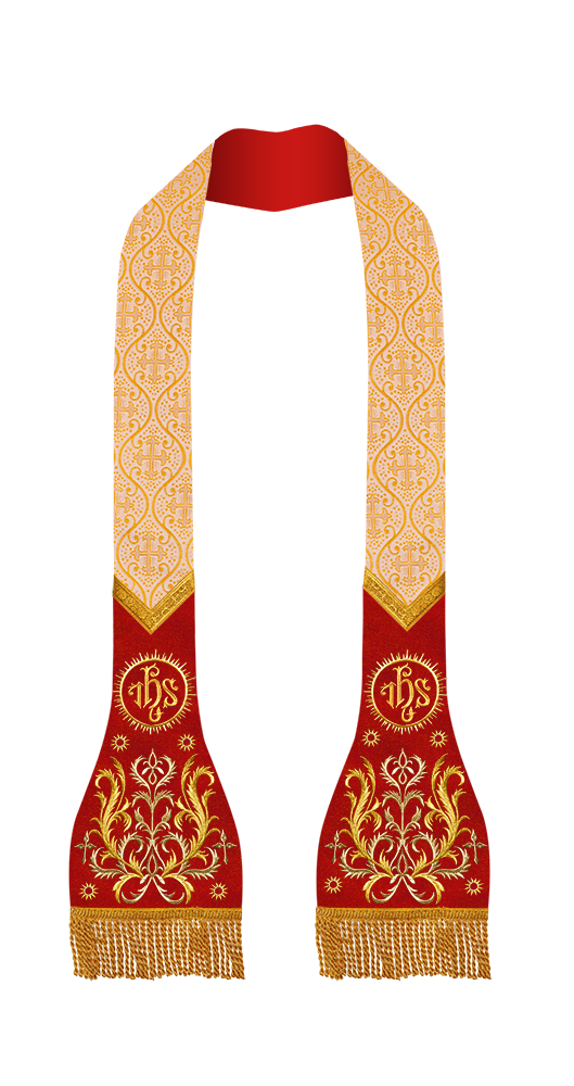 Set of 4 Catholic Stole with Embroidery Motif