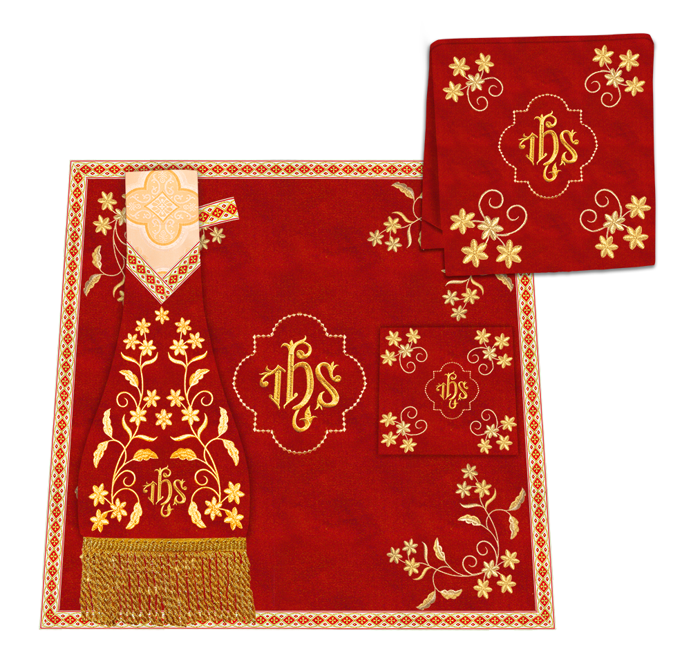 Gothic Chasuble Vestments With Floral Design and Trims