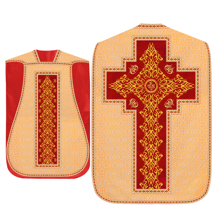 Roman Fiddleback Chasuble With Enhanced Embroidery  & trims