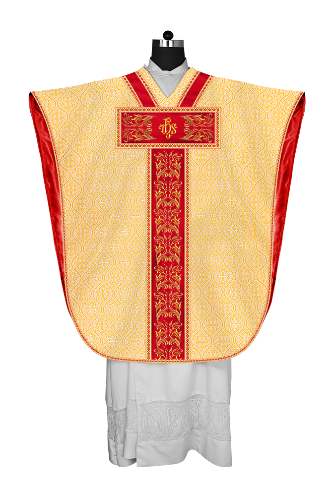 Liturgical Borromean Chasuble With Detailed Embroidery and Trims