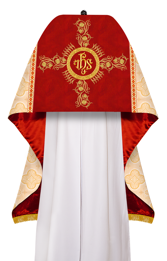 Humeral Veil Vestment with Grapes Embroidered Trims