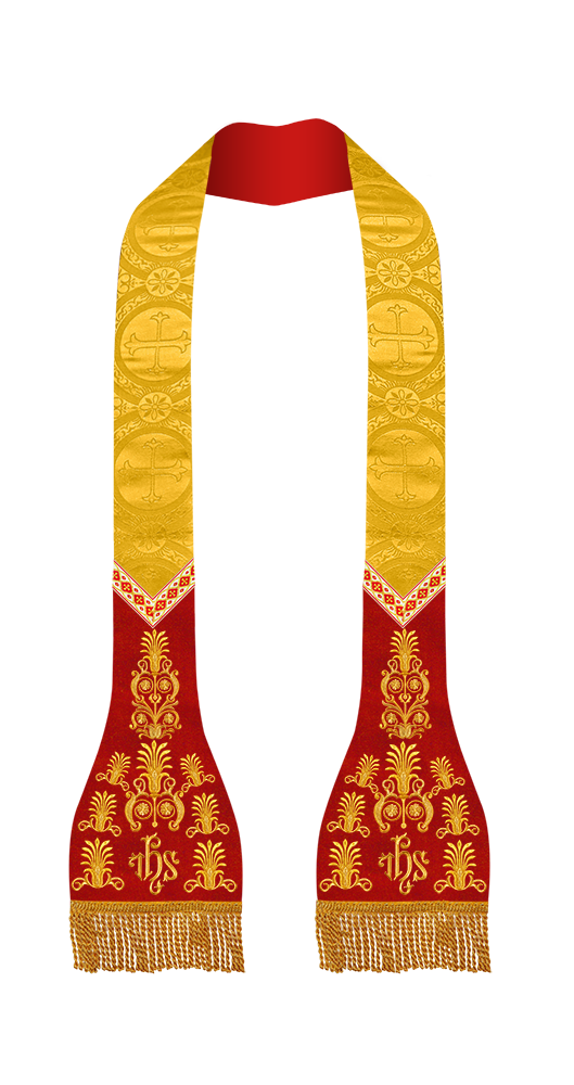 Embroidered Roman stole with Motif and trims