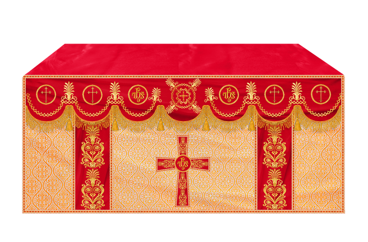 Altar Cloth with Embroidered Motif and Trims