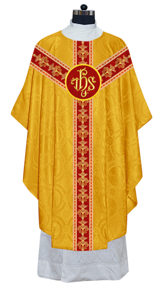 Gothic Chasuble Vestments With  Liturgical Motifs and Trims