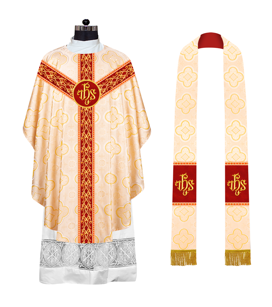 Gothic Chasuble Vestments with embroidery and trims