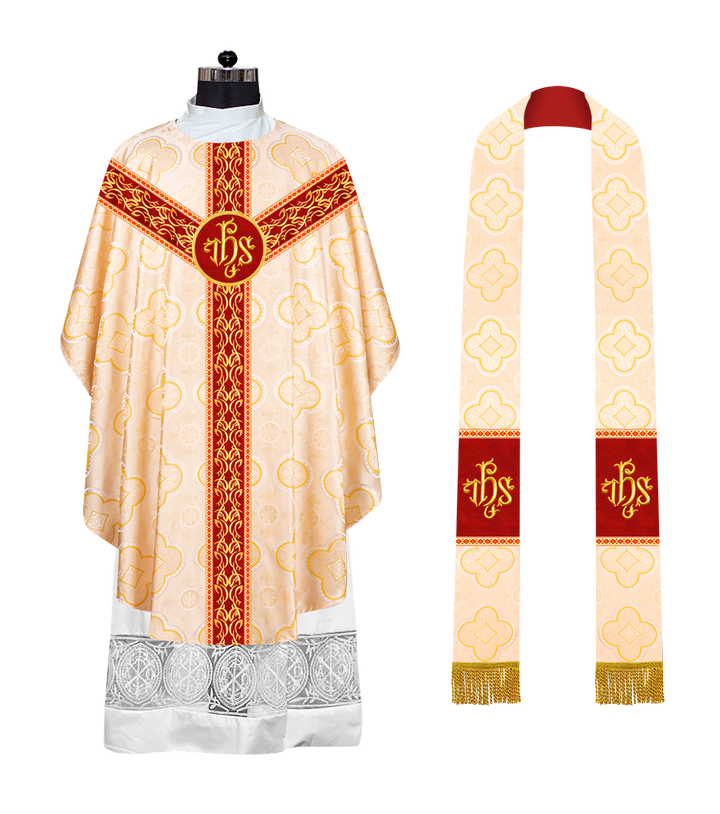 Gothic Chasuble Vestments with embroidery and trims