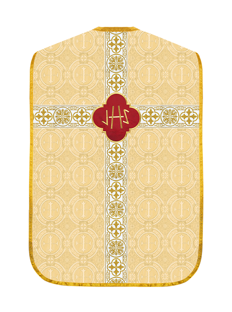 Fiddleback Vestments with Motif and Cross Orphrey