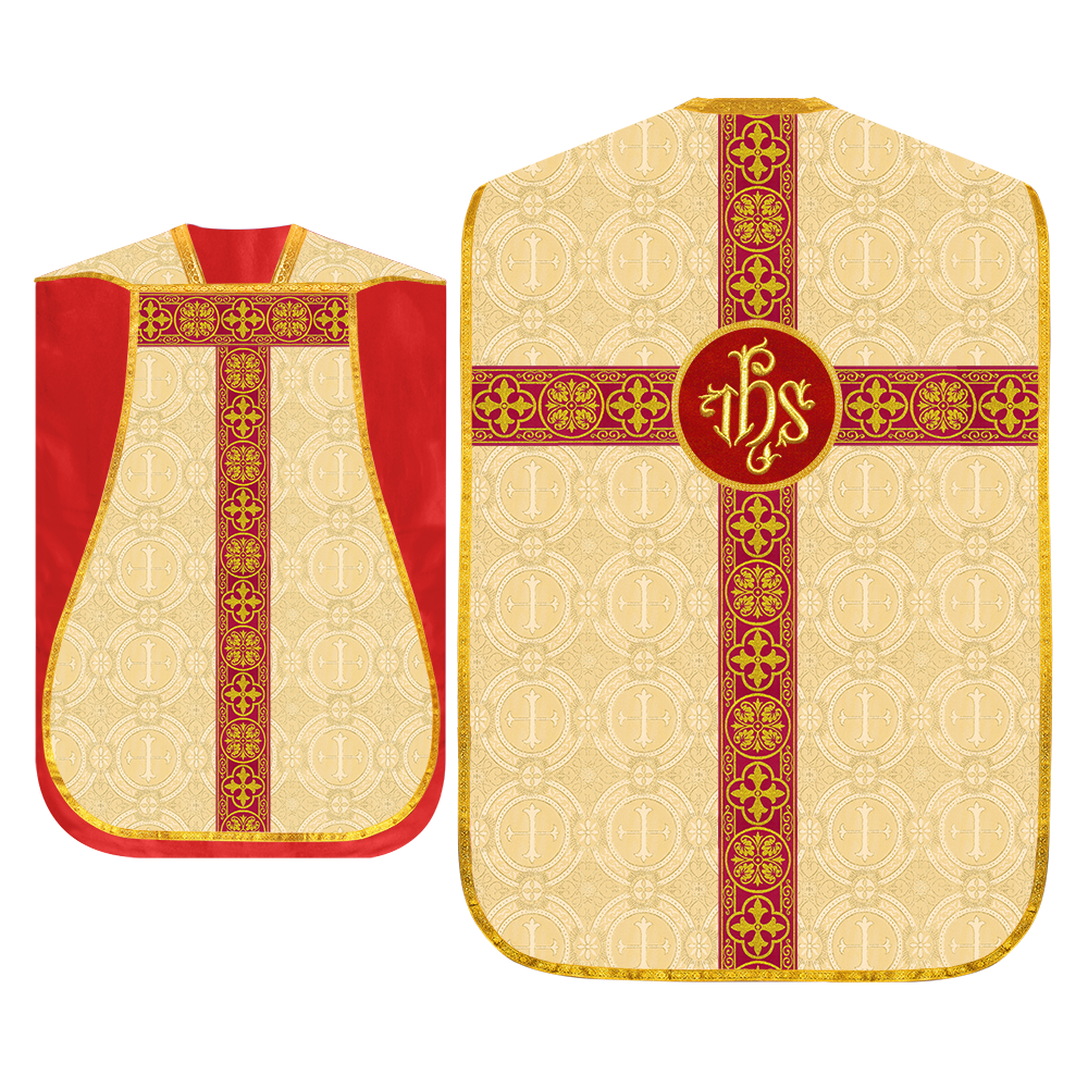 Fiddleback Vestment with Motif and woven Braided Trims