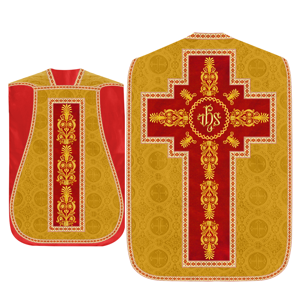 Roman Chasuble Vestments Adorned With Trims