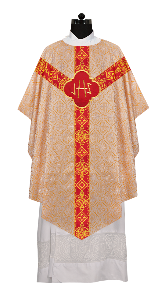 Pugin Chasuble with Intricate Embroidery and Orphrey Details