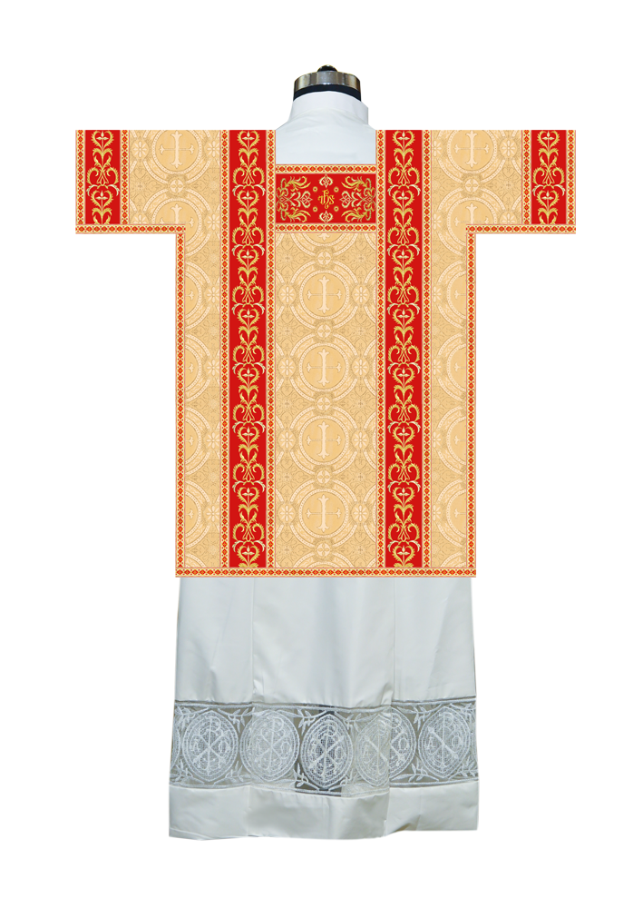 Tunicle Vestment with Spiritual Motif and Trims