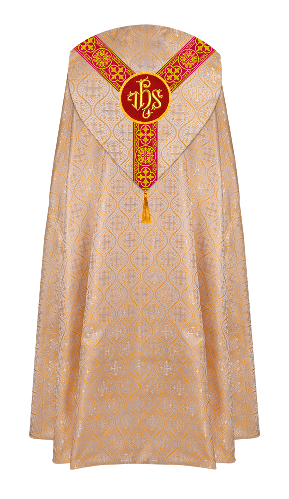 Gothic Cope Vestment with Y Type Braided Trims and Motifs