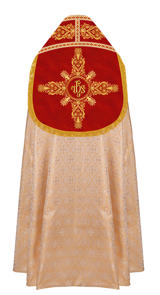 Embroidered Roman Cope with Adorned Spiritual Motif