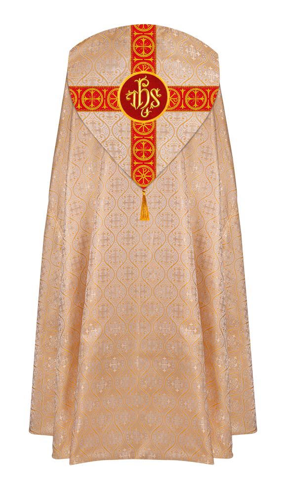 Gothic Cope Vestment with Cross Type Braided Motif