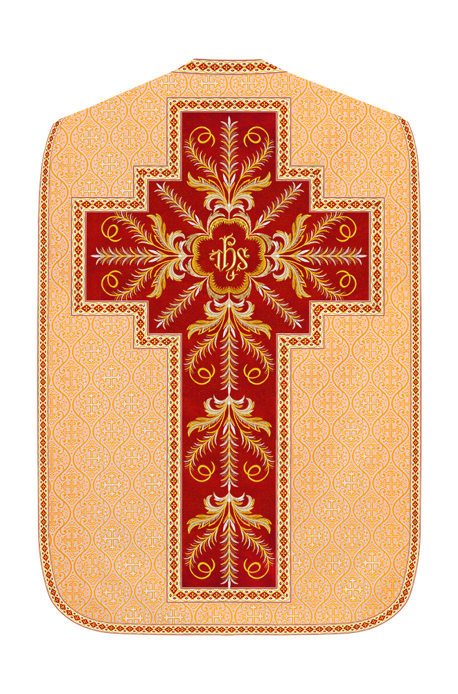 Roman Chasuble Vestment With Detailed Orphrey