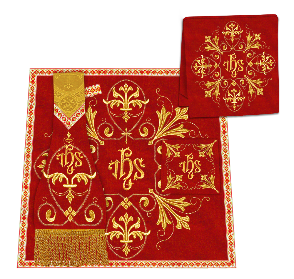 Borromean Chasuble Vestment With Spiritual Motifs and Trims