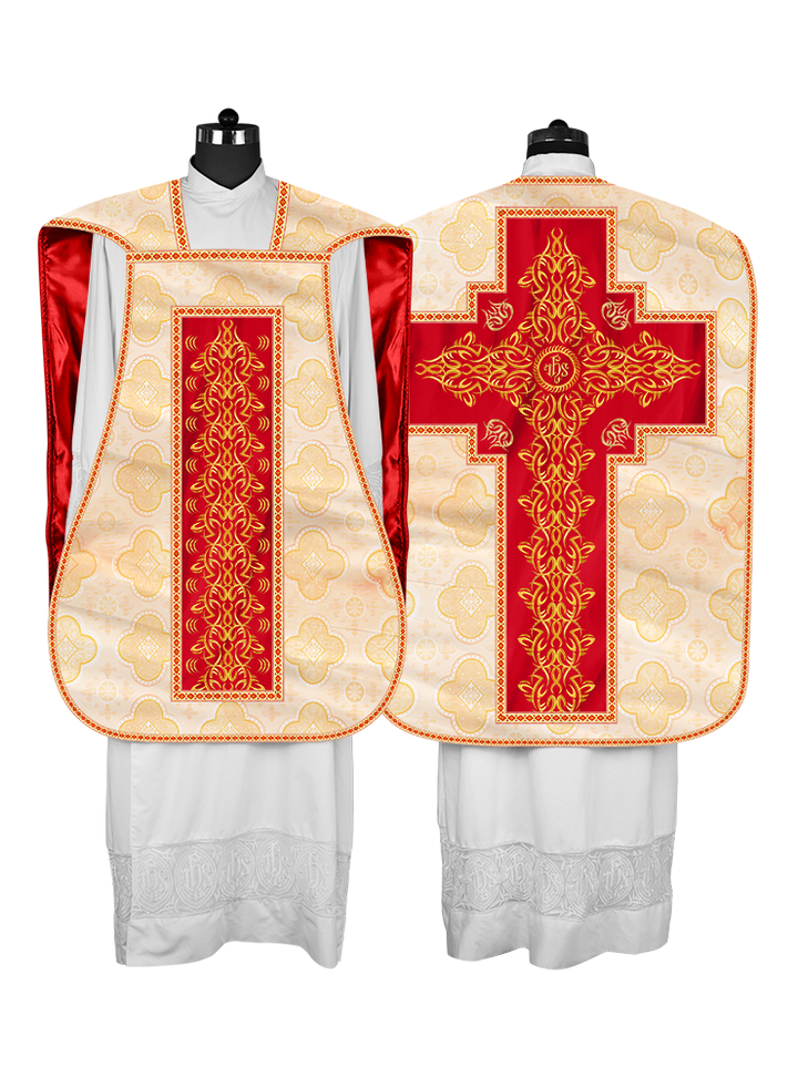 Roman Fiddleback Chasuble With Enhanced Embroidery  & trims