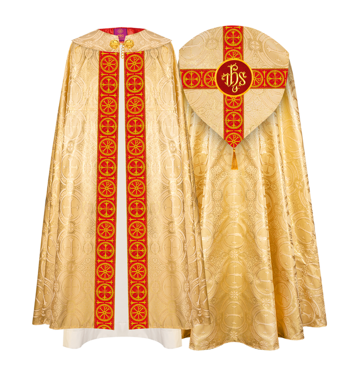 Gothic Cope Vestment with Cross Type Braided Motif