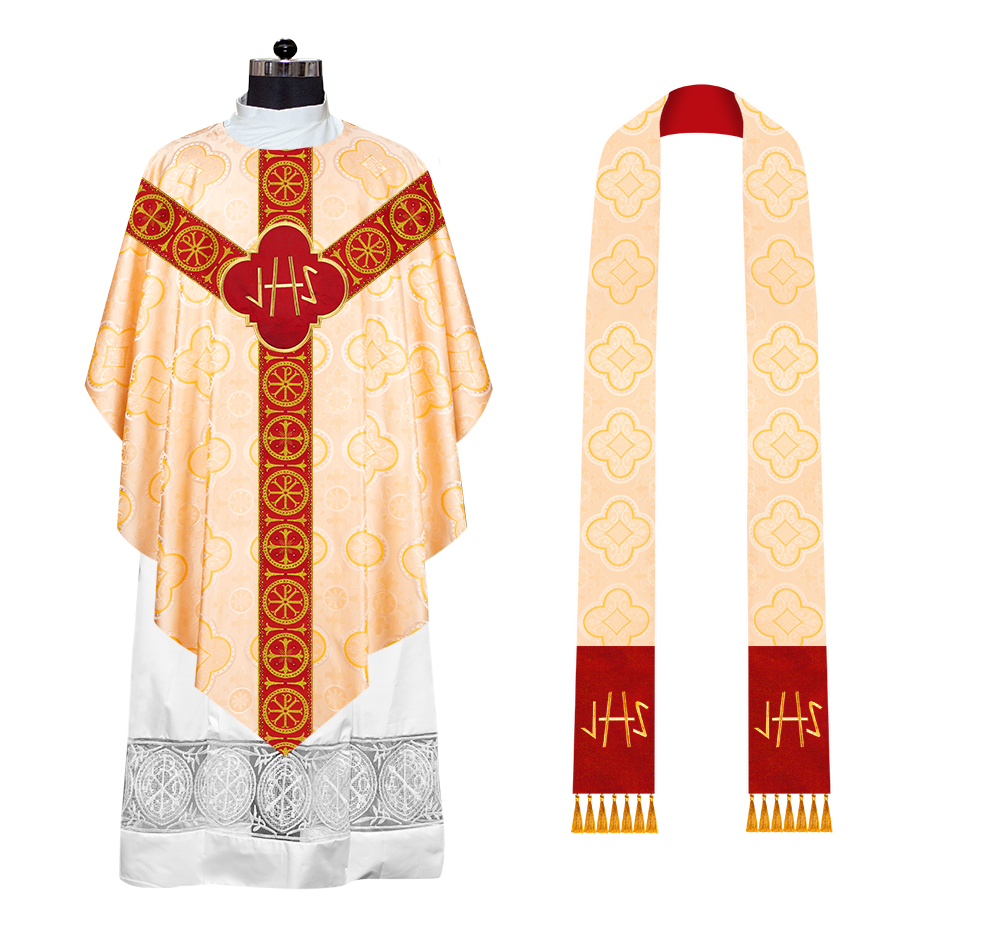 Traditional Pugin chasuble with Designer Orphrey