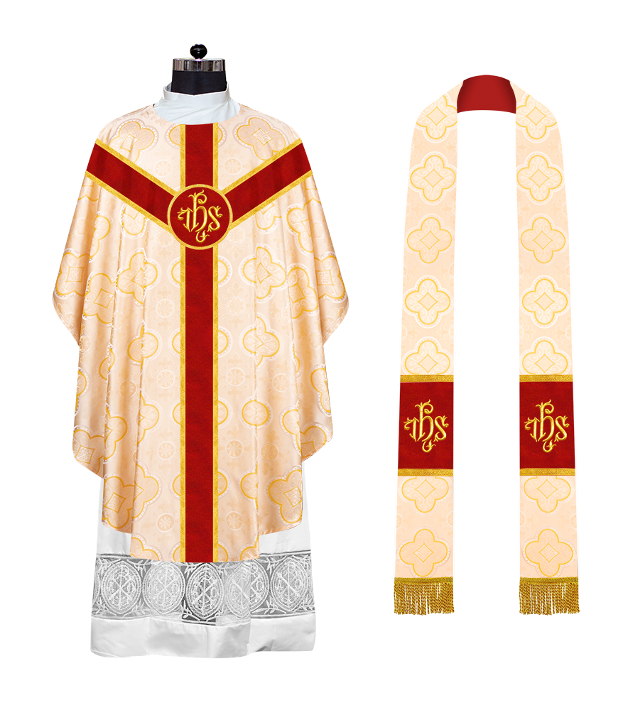 Gothic Chasuble with plain orphrey