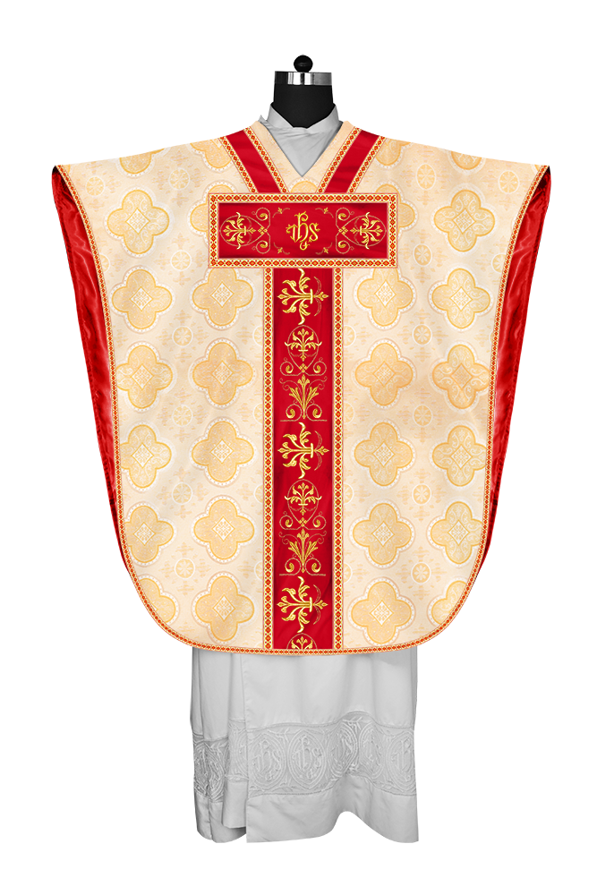 Borromean Chasuble Vestment With Spiritual Motifs and Trims