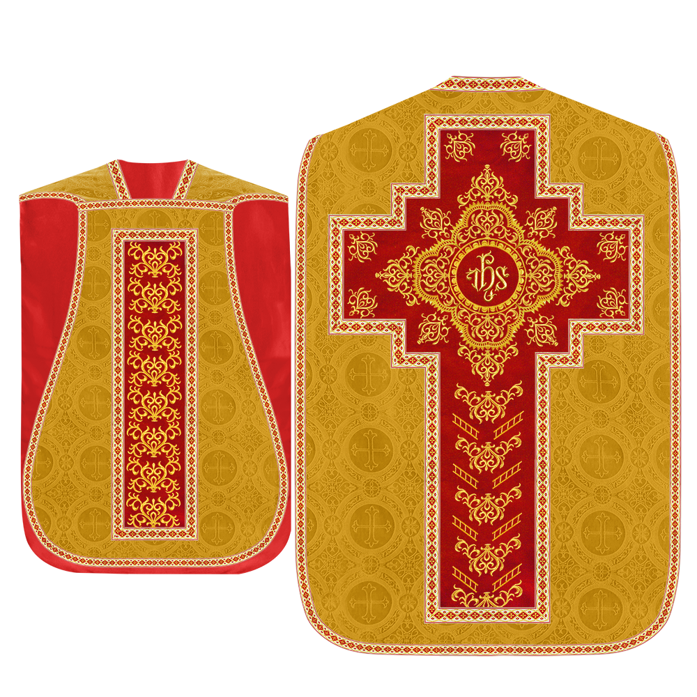 Traditional Fiddleback Vestment With Motifs and Trims