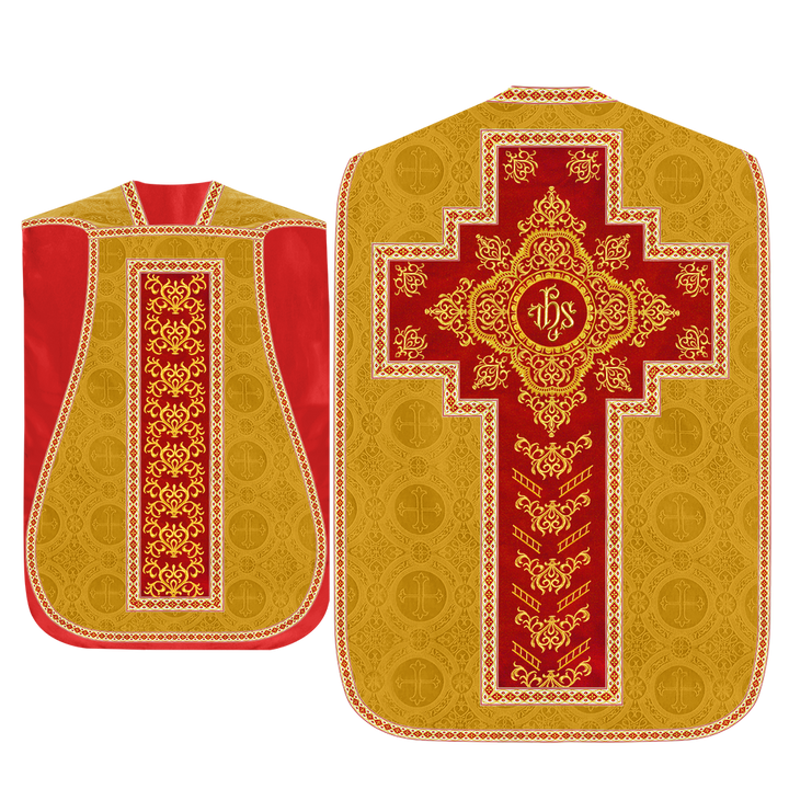 Traditional Fiddleback Vestment With Motifs and Trims