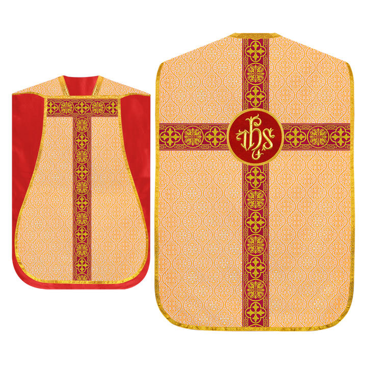 Fiddleback Vestment with Motif and woven Braided Trims