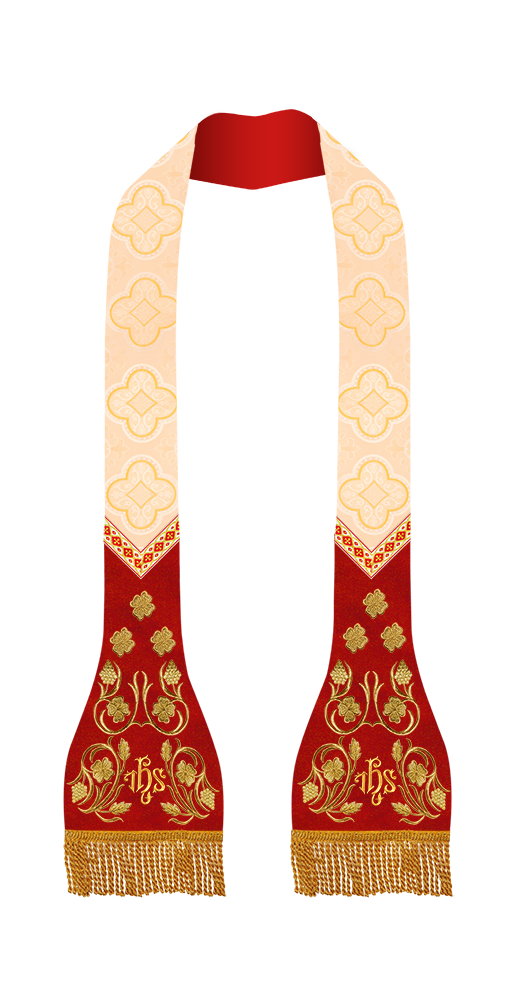 Roman Stole with Spiritual embroidery